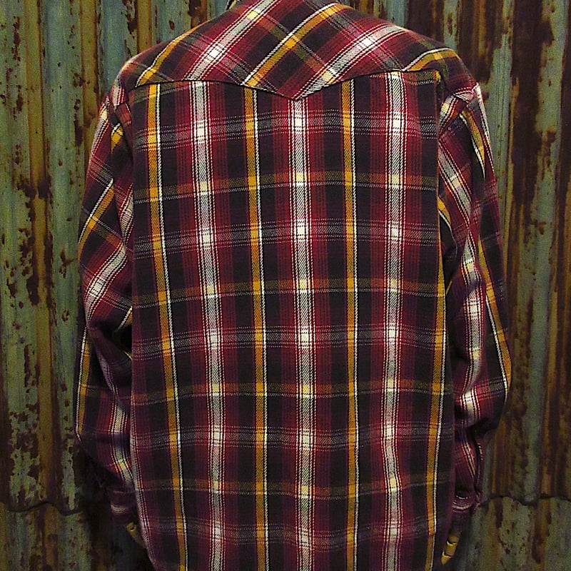 ビンテージ80's○FIVE BROTHER DAKOTAチェックウエスタンネルシャツsize
