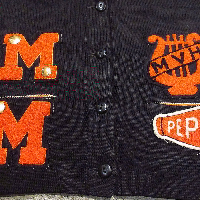 60's Lamb Wool ブラックレタードカーディガン ヴィンテージ VENUS】ヴィンテージ レタードカーディガン ブラック【1960's