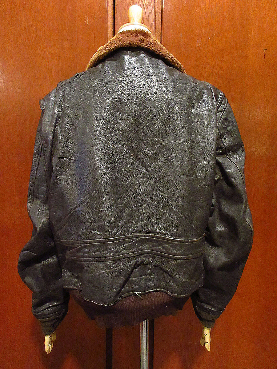 G-1フライトジャケットUSN サイズ40 60s 米軍 U.S.NAVY G-1 フライト レザージャケット 40