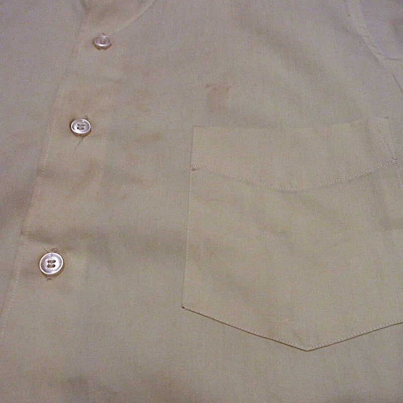 ビンテージ50's○VAN HEUSENマチ付きコットンドレスシャツ黄size 14 1