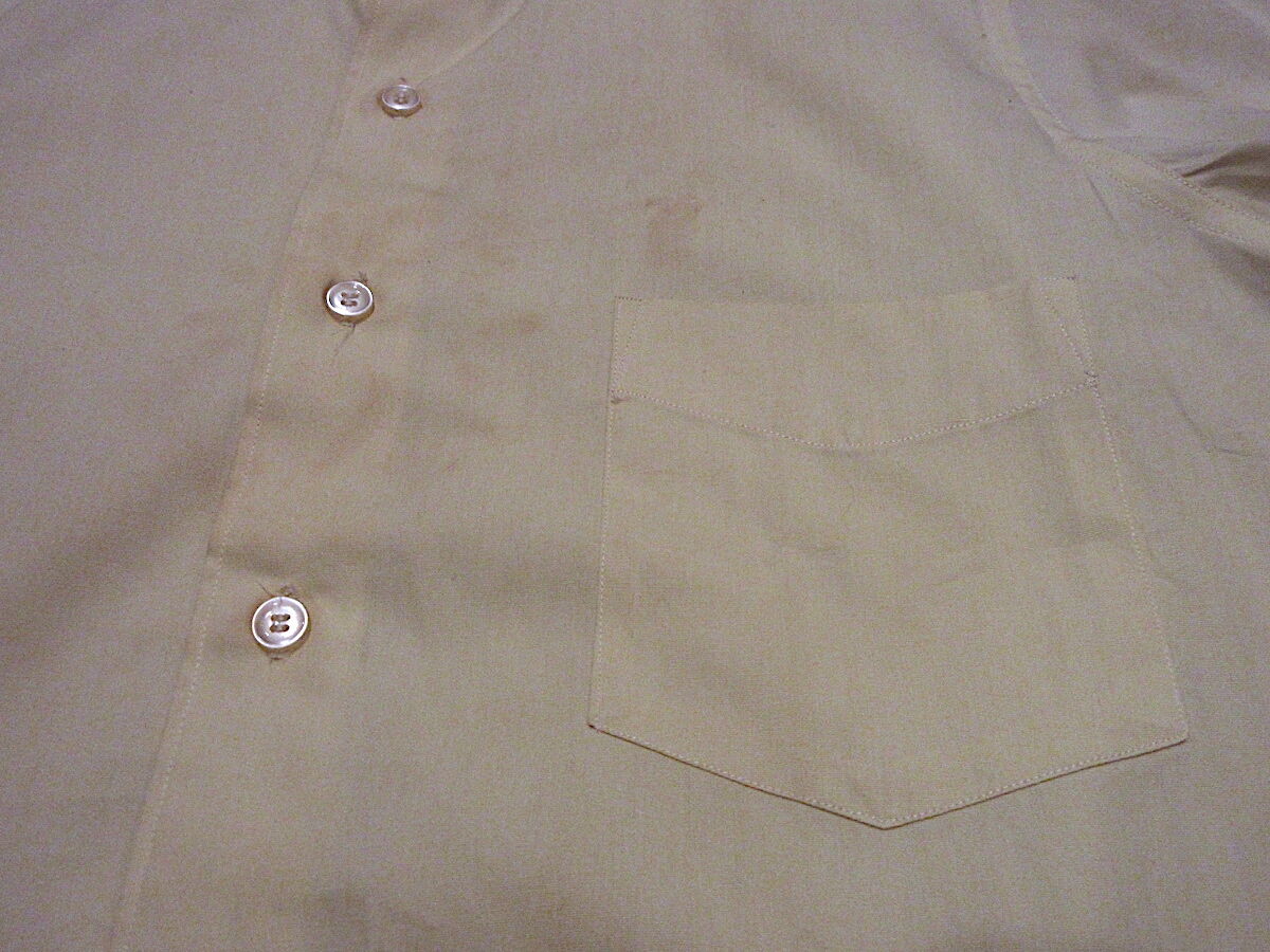 ビンテージ50's○VAN HEUSENマチ付きコットンドレスシャツ黄size 14 1