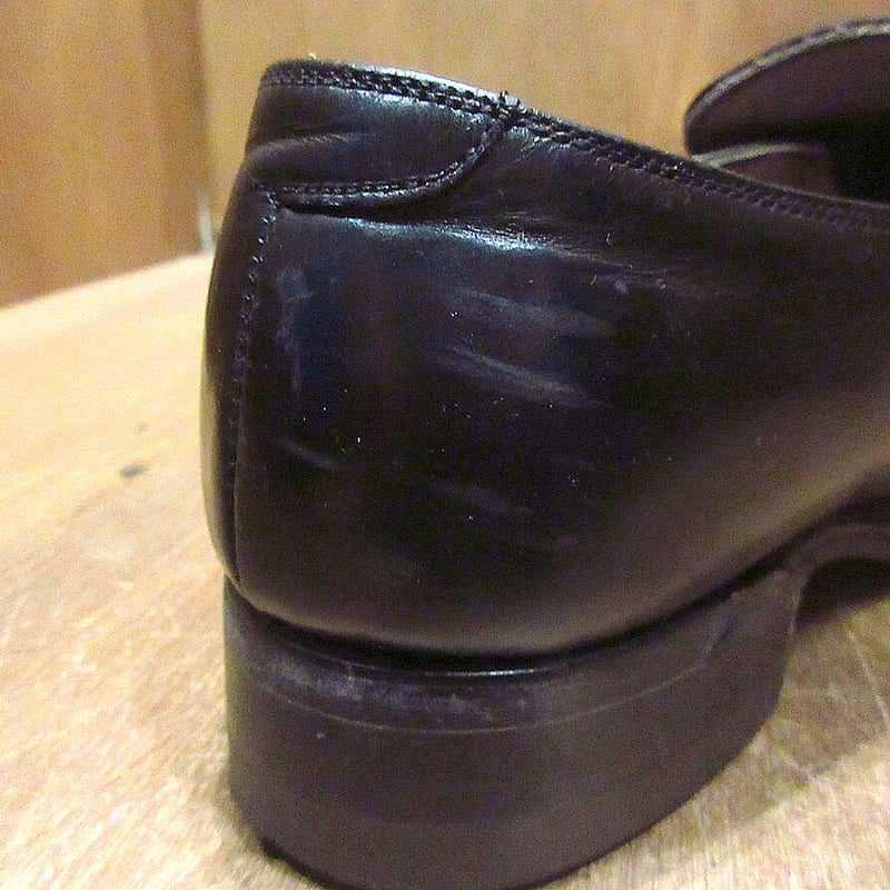 ビンテージ70's○Searsレザーローファー黒size7EE○220512m1-m
