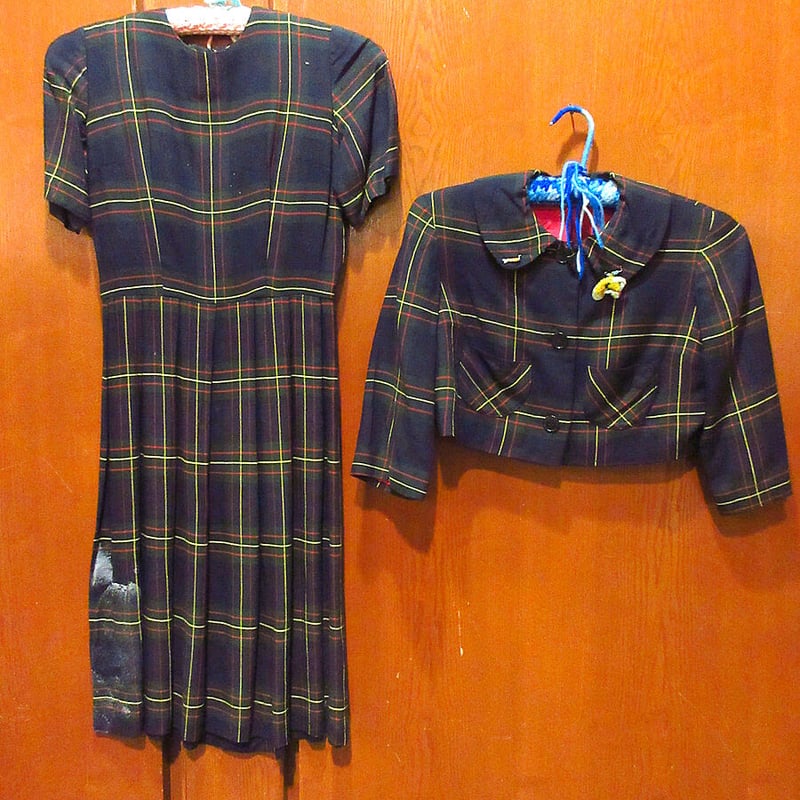ビンテージ60's70's○タータンチェックジャケット&半袖 ビンテージ60's70's○タータンチェックジャケット&半袖