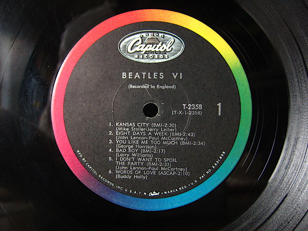 Beatles レアUS盤／レインボーキャピトルレーベル　★未使用品6枚セット THE BEATLES○BEATLES VI Capitol RECORDS T 2358○2