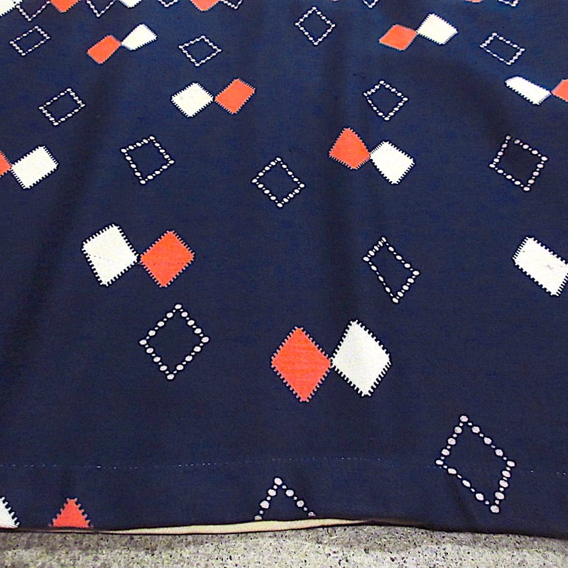 ビンテージ50's○アーガイルレーヨン半袖シャツsize L○250603m1-m