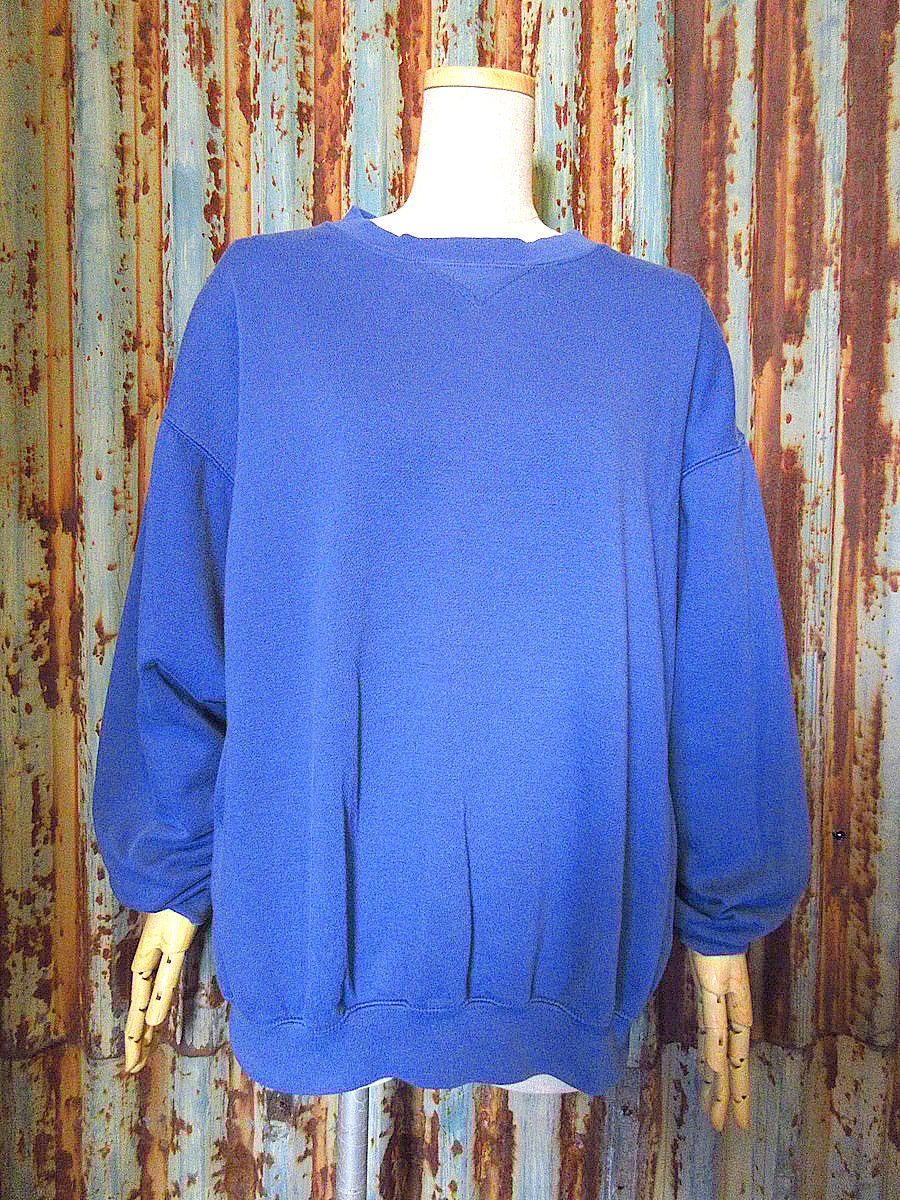 ビンテージ90's○SIB Sport前Vスウェット青size L○250427k3-m-sw