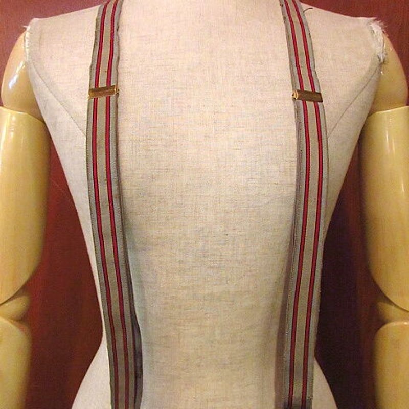 ビンテージ40's○HICKOKストライプサスペンダー○201007s9-ssp 1940sク