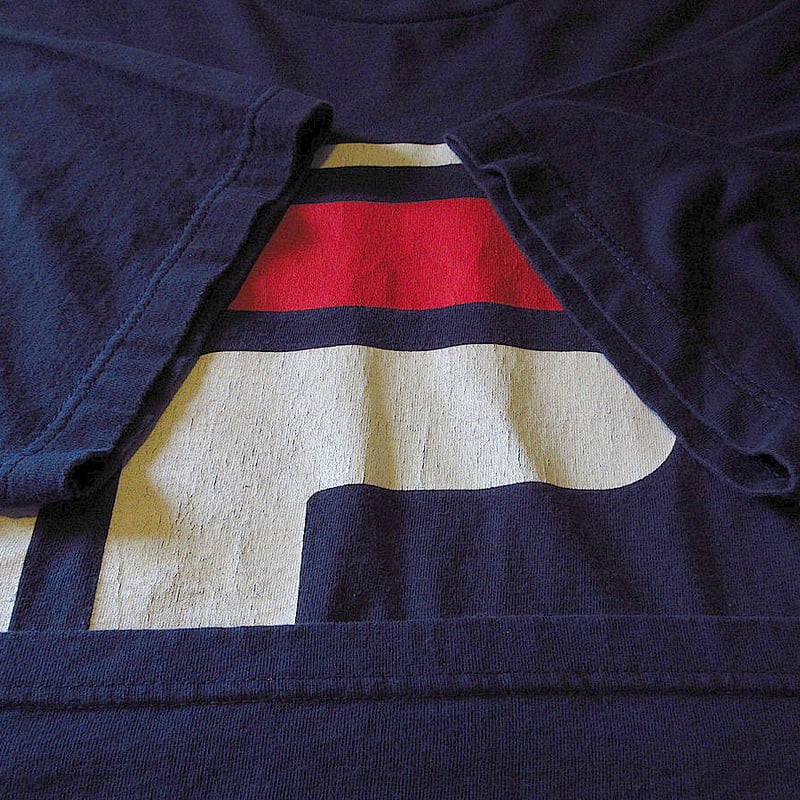 ビンテージ90's○FILAロゴTシャツ紺size XL○250613j4-m-tsh-ot古