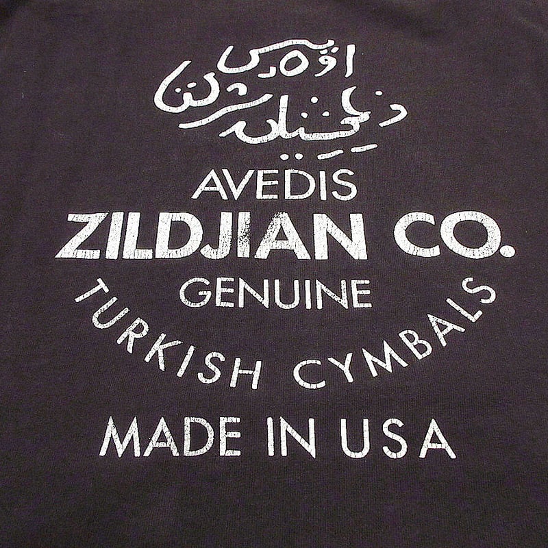 ビンテージ90's○ZildjianプリントTシャツ黒size XL○230418j3
