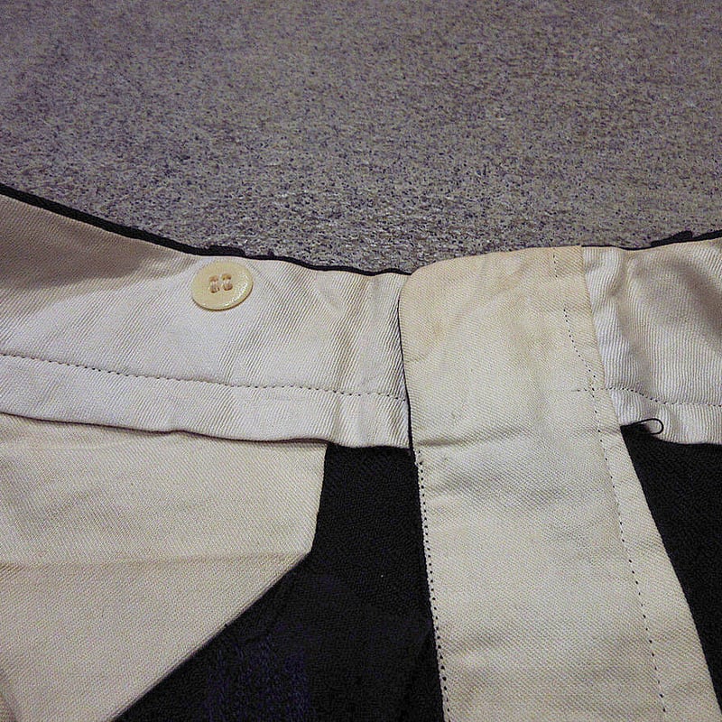 ビンテージ40's○サスペンダーボタン付きボタンフライノータックウール