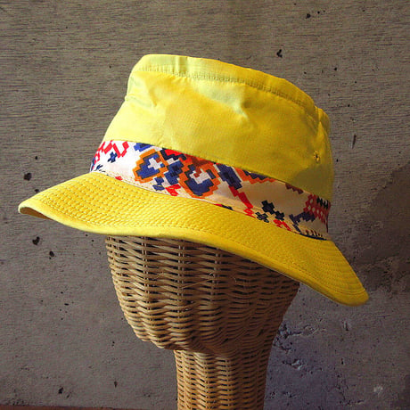 ビンテージ70’s80’s●DEADSTOCKロールアップハットsize M●230724k6-m-ht-ot 1970s1980sデッドストックバスケットハット帽子
