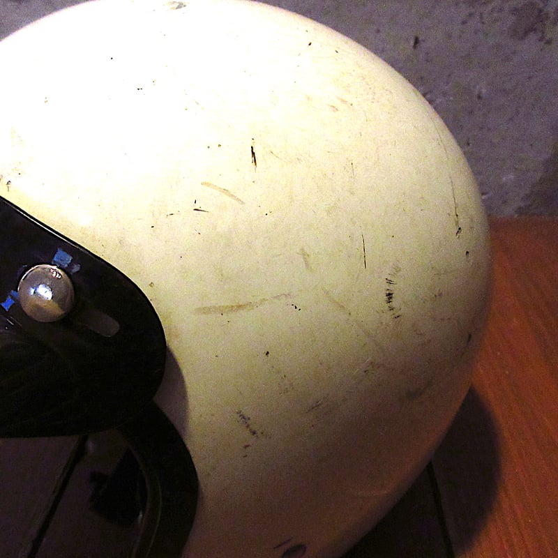 ビンテージ60's○SAFETECHバイザー付きジェットヘルメット白