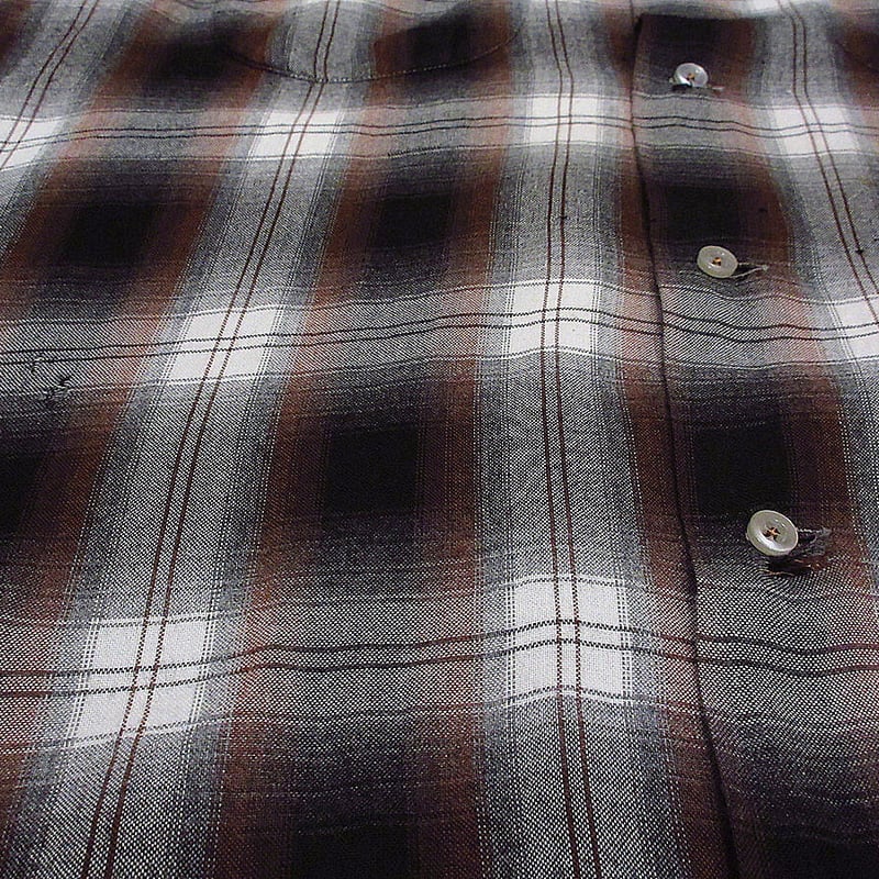 ビンテージ60's○Manhattanシャドーチェックレーヨンシャツsize