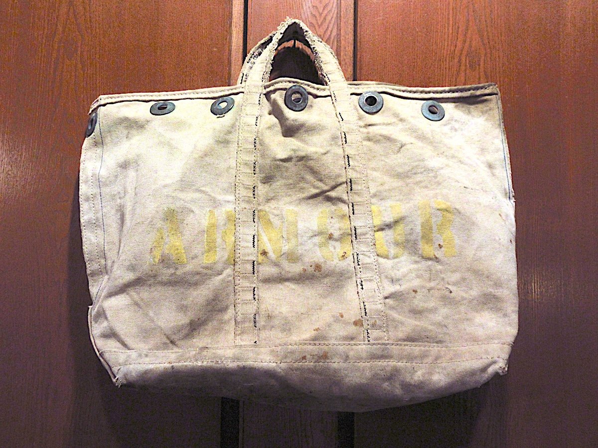 ビンテージ~50's○ステンシル入りキャンバストートバッグ生成り