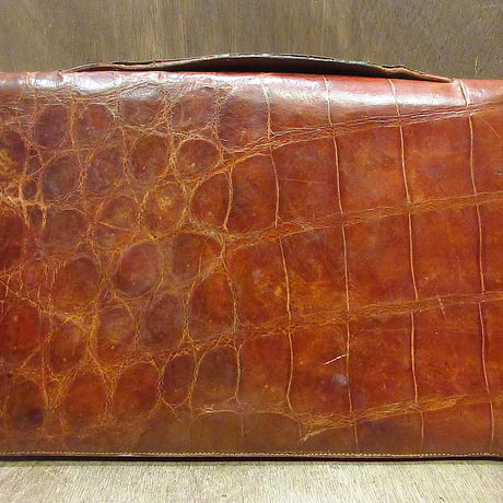 ビンテージ~70's●「E」イニシャルレザーハンドバッグ茶●240527i8-bag-hndクラッチバッグセカンドバッグ60s