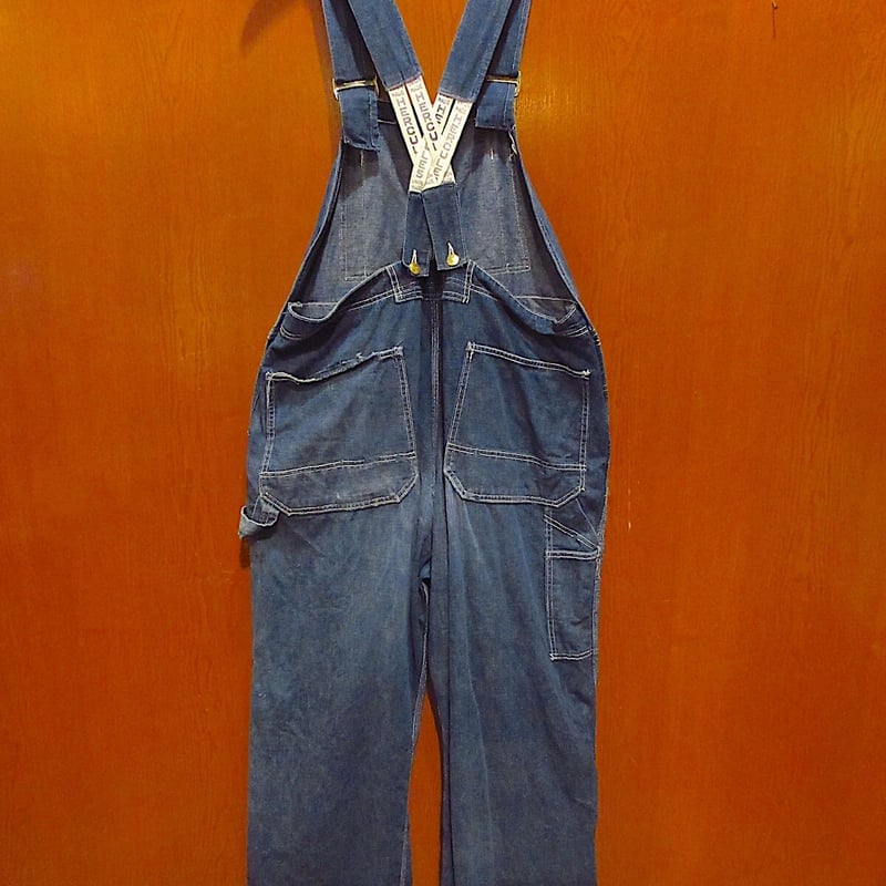 ビンテージ50's○HERCULESローバックバットダイデニムオーバーオール