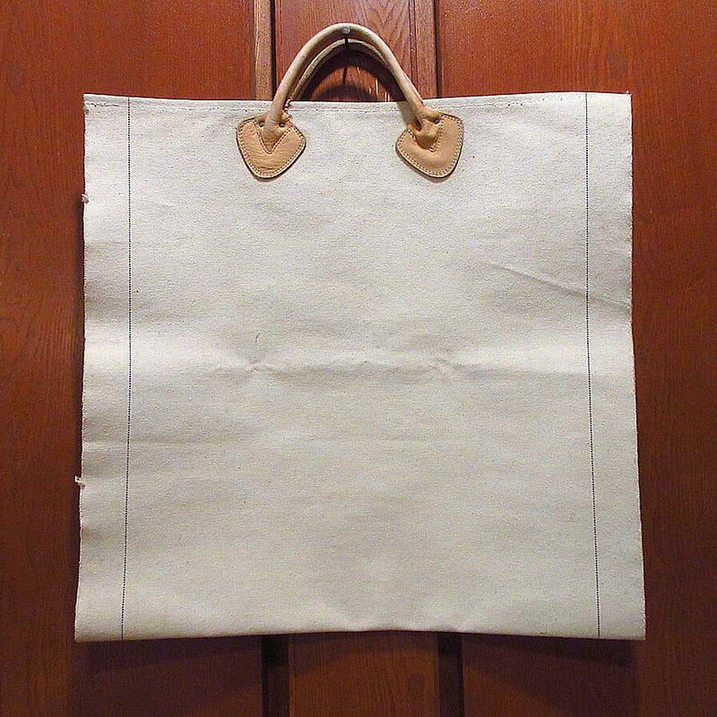 ビンテージ80's○L.L.Beanレザーハンドルキャンバスログキャリー