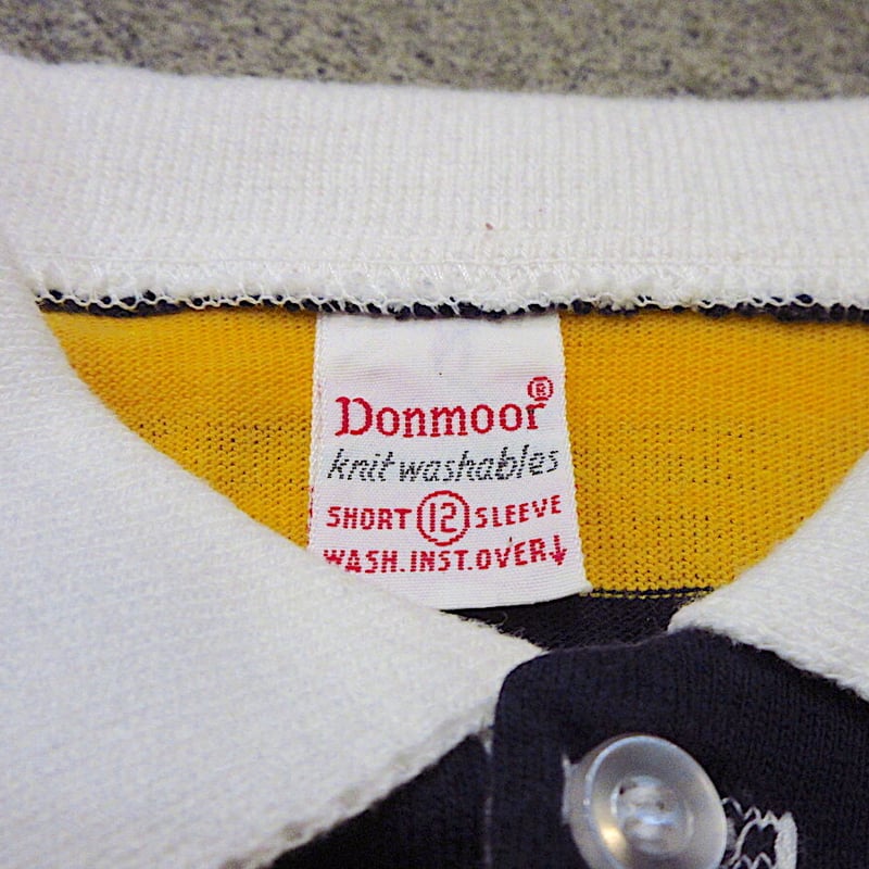 ビンテージ70's○Donmoorコットンワイドボーダーラガーシャツ黄 ビンテージ70's○Donmoorコットンワイドボーダーラガーシャツ黄