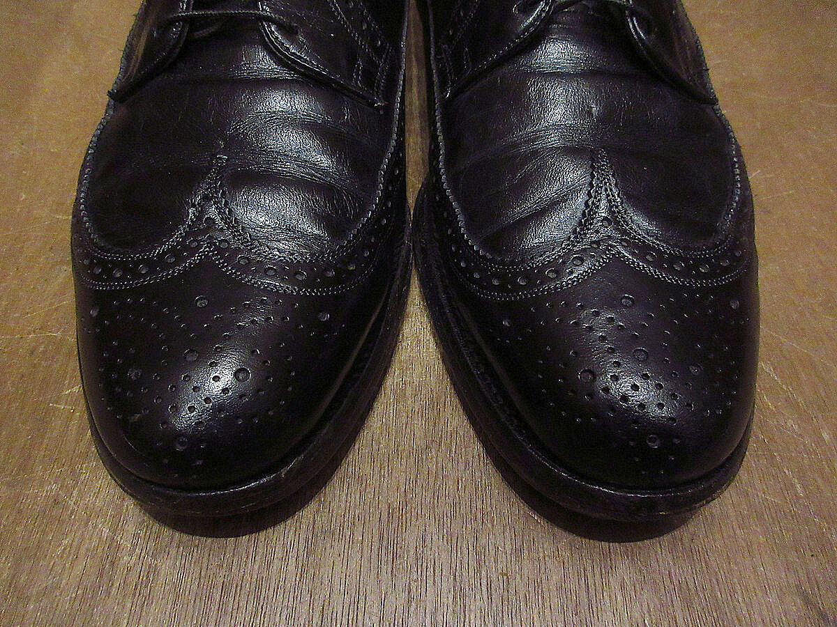 ビンテージ70's○FLORSHEIMウィングチップシューズ 黒size 11 D○22122