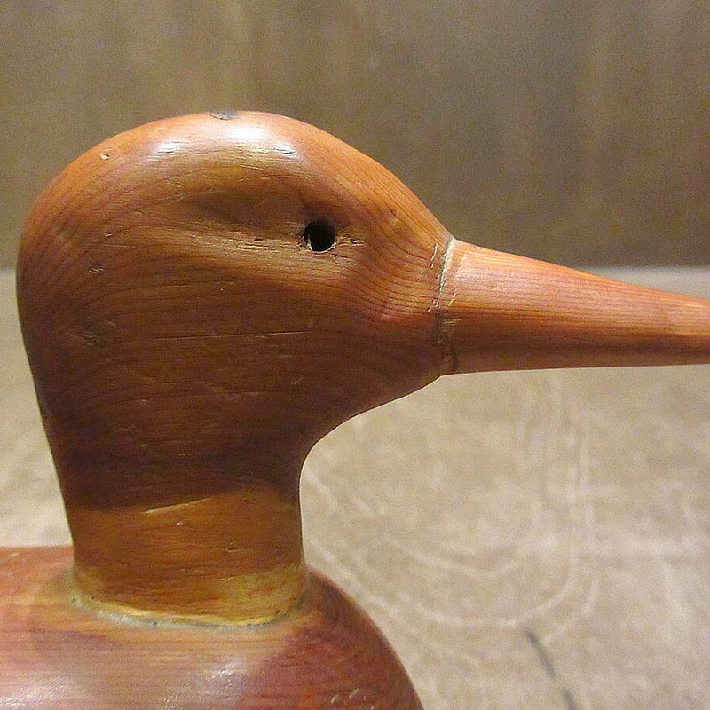 ビンテージ○カモウッドオブジェ○220424i3-obj 鴨鳥ダック木製置物