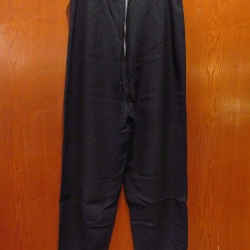 1950s ヴィンテージブラックレーヨンスラックス無地