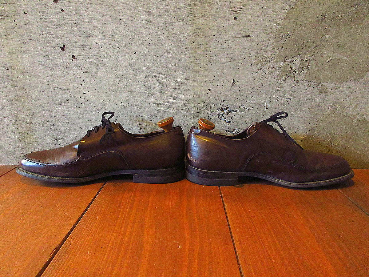 ビンテージ70's○Uチップシューズ茶size 9EE○231127k8-m-dshs-27c