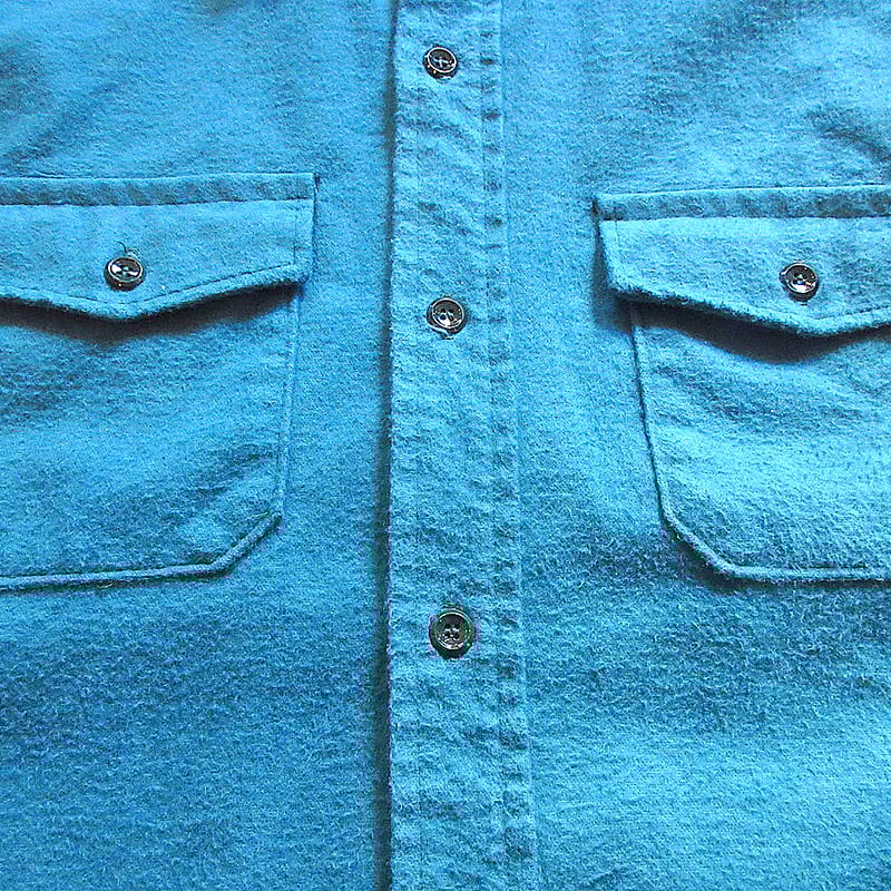 ビンテージ○DEERSKINシャモアクロス長袖シャツグリーンsize M