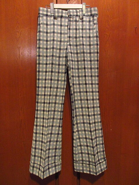ビンテージ70's○Levi's Panatelaチェックフレアスラックス