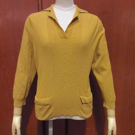 ビンテージ60's70's●Bernhard Altmannレディース襟付きカシミアセーターマスタード●220327r5-w-swr古着ニットトップス