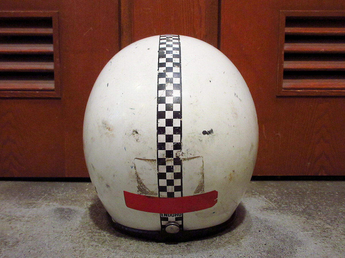ビンテージ70's○Buco ENDURO ジェットヘルメット白 チェッカー
