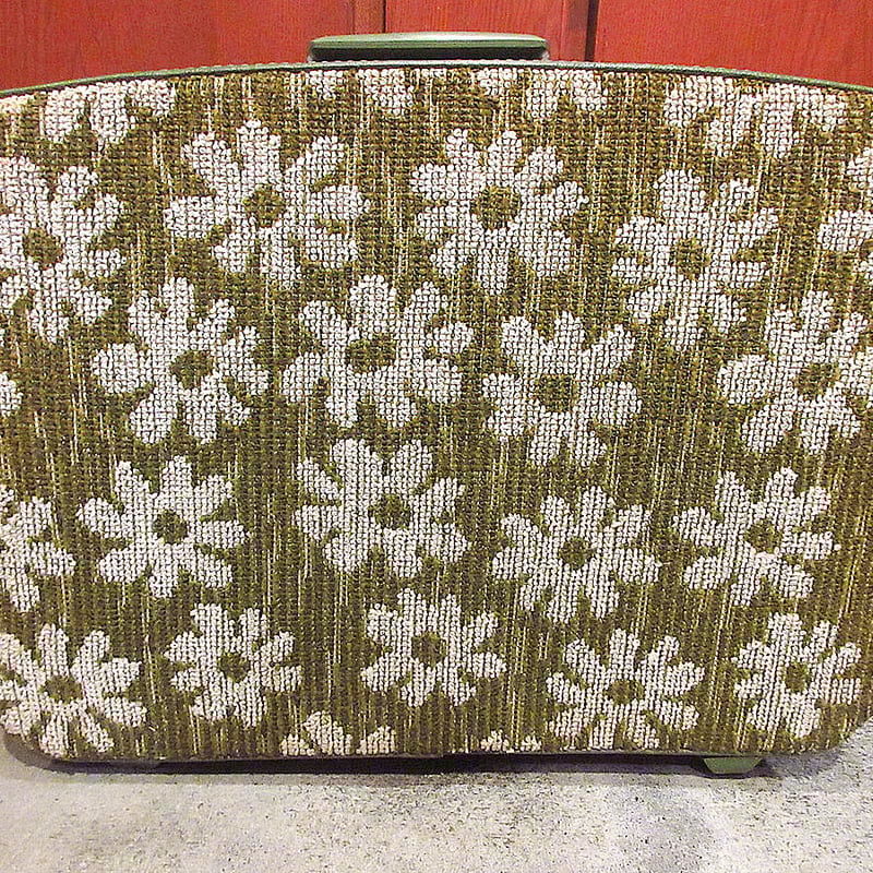 ビンテージ70's○Samsonite花柄パイルトランクケース○221222j5