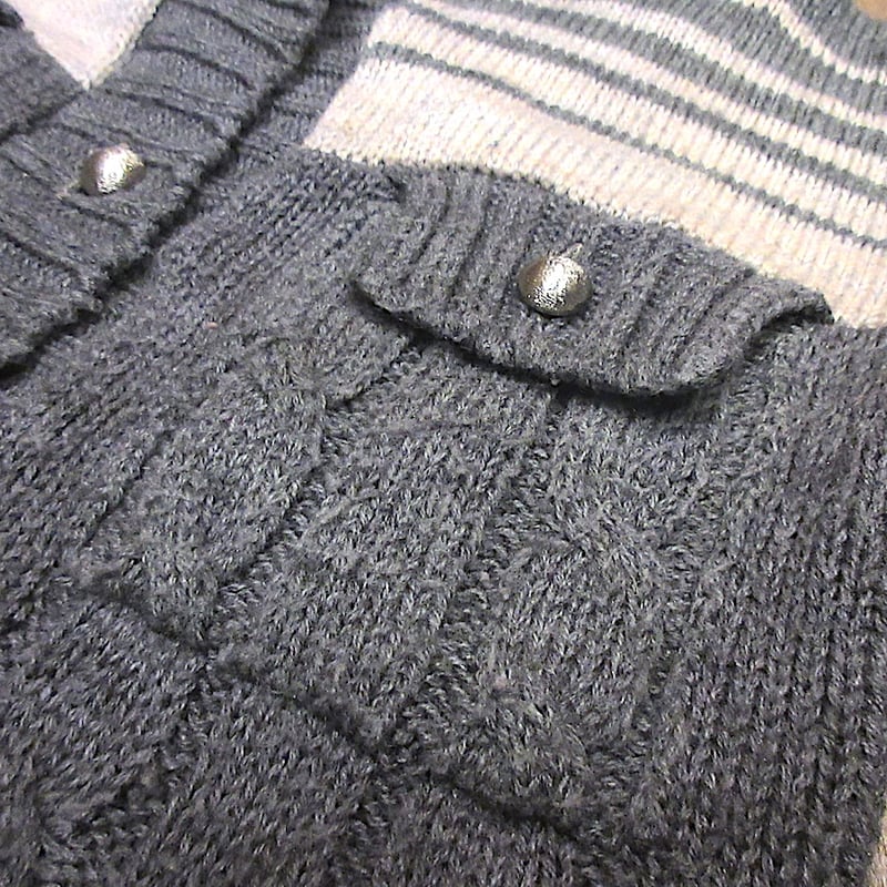 ビンテージ70's○レディースフード付きアクリルカーディガンsize S