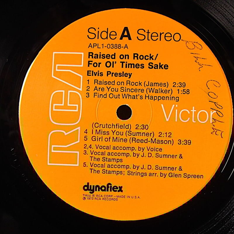 ELVIS PRESLEY○RAISED ON ROCK/FOR OL' TIMES SAKE