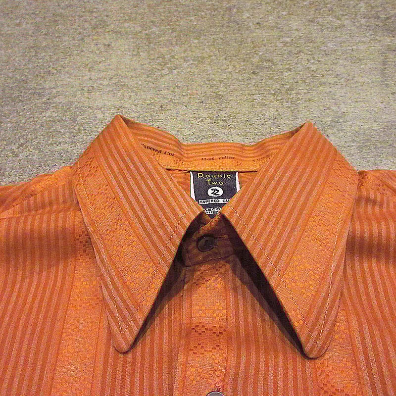 ビンテージ70's○Double Twoストライプ総柄長袖シャツsize 41-16 ビンテージ70's○Double Twoストライプ総柄長袖シャツsize 41-16