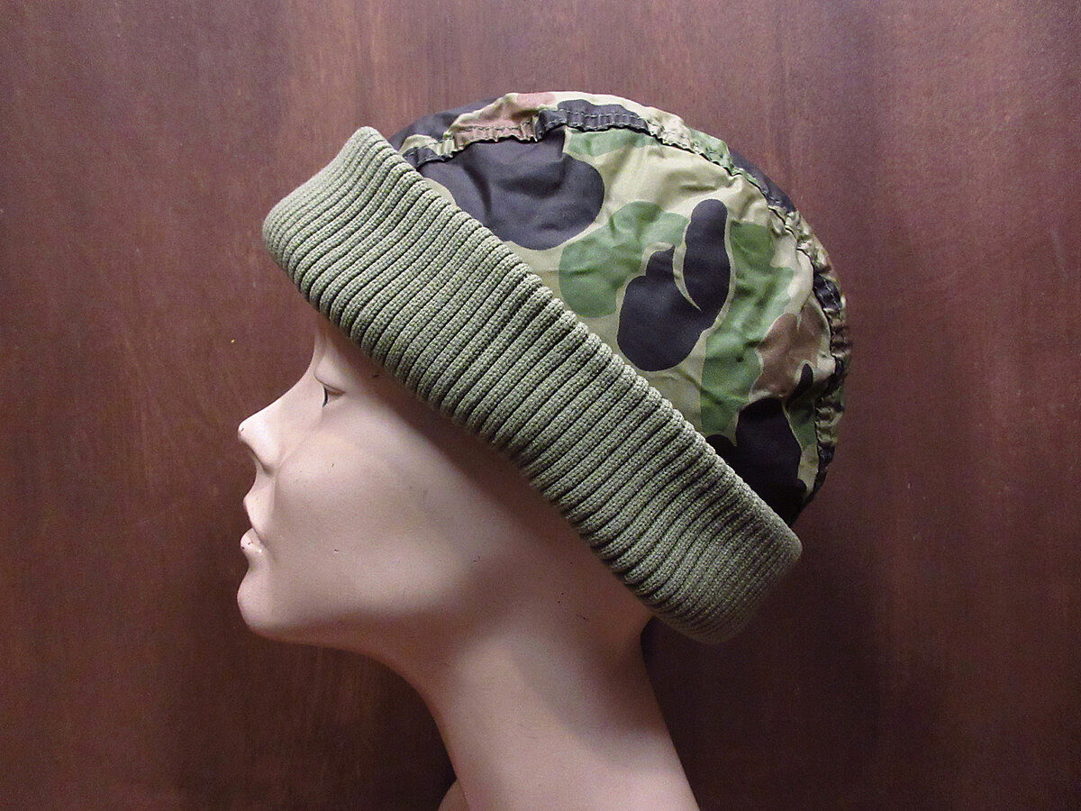 ビンテージ70's80's○Eddie Bauer ダックハンターカモダウンキャップ B