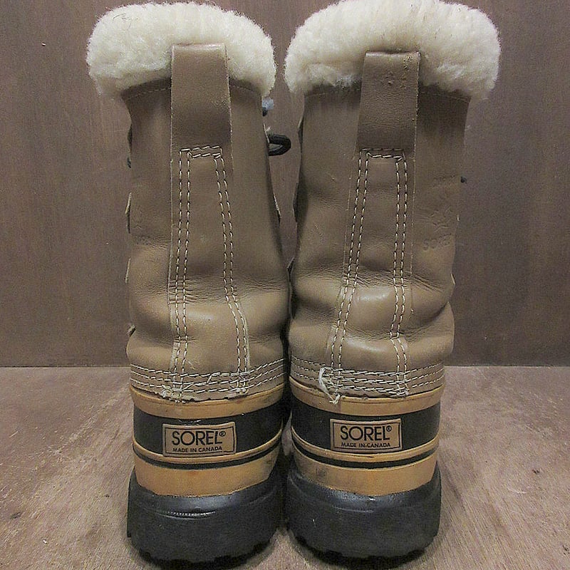 ビンテージ○MADE IN CANADA SOREL CARIBOUスノーブーツ茶○24102 ビンテージ○MADE IN CANADA SOREL CARIBOUスノーブーツ茶○24102