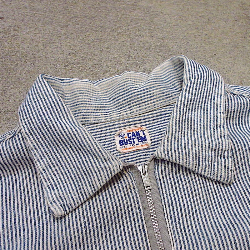 ビンテージ50's60's○CAN'T BUST'EMマチ付きヒッコリーストライプ