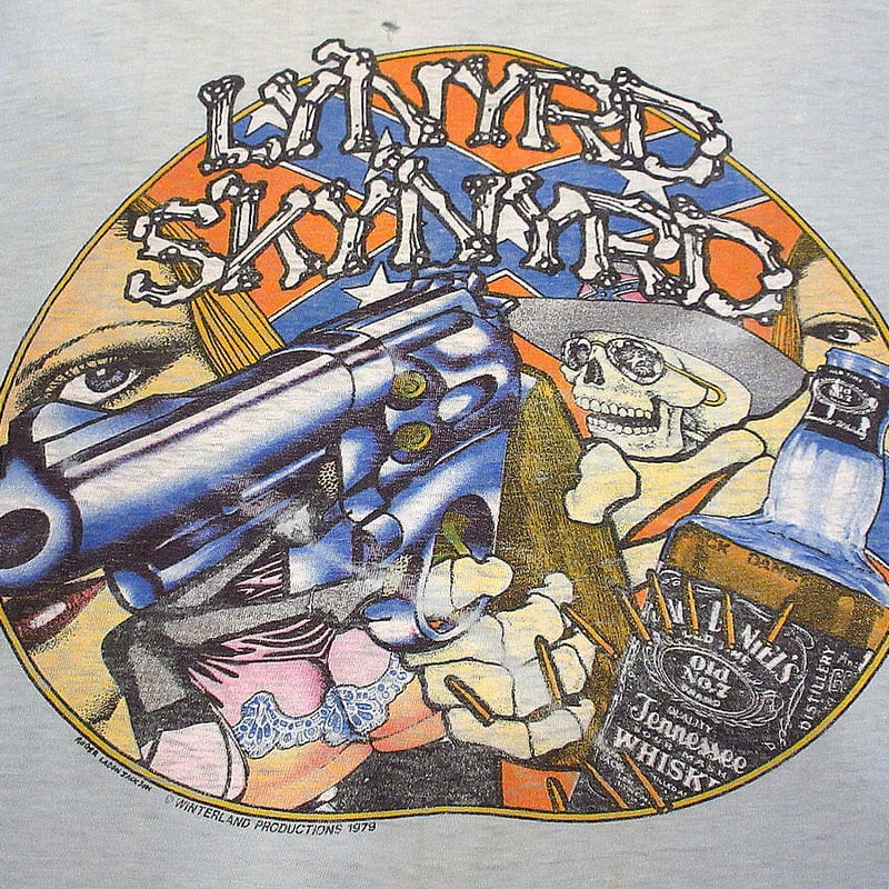 LYNYRD SKYNYRD ヴィンテージロックTシャツ ビンテージ70's○LYNYRD SKYNYRDプリントTシャツ水色○230622i1