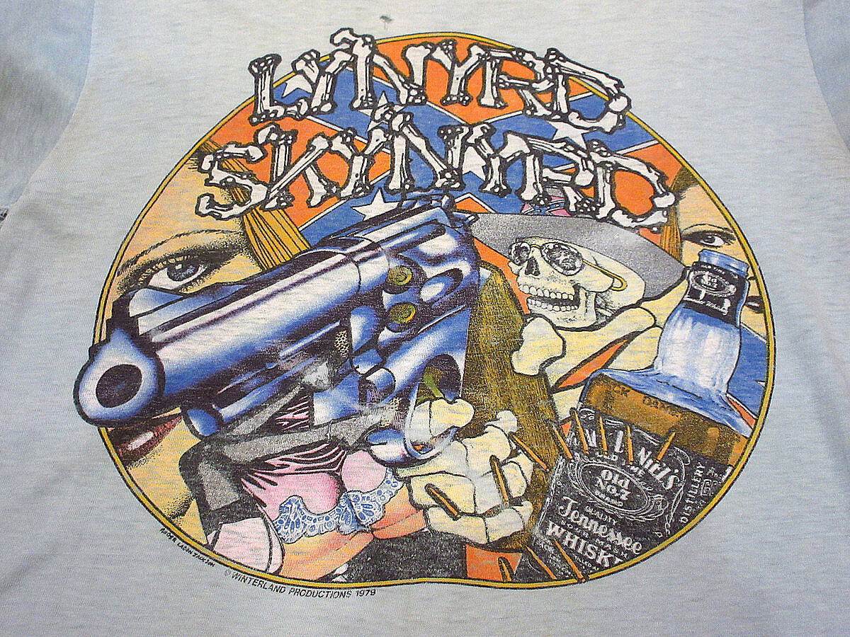 ビンテージ70's○LYNYRD SKYNYRDプリントTシャツ水色○230622i1-m-t