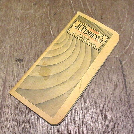 ビンテージ20's●J.C.PENNEY Co.アドバタイジングノートブック●201207n5-otclct 1920sメモ帳1928年カレンダー販促品