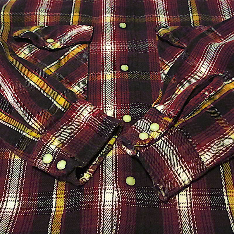 ビンテージ80's○FIVE BROTHER DAKOTAチェックウエスタンネルシャツsize