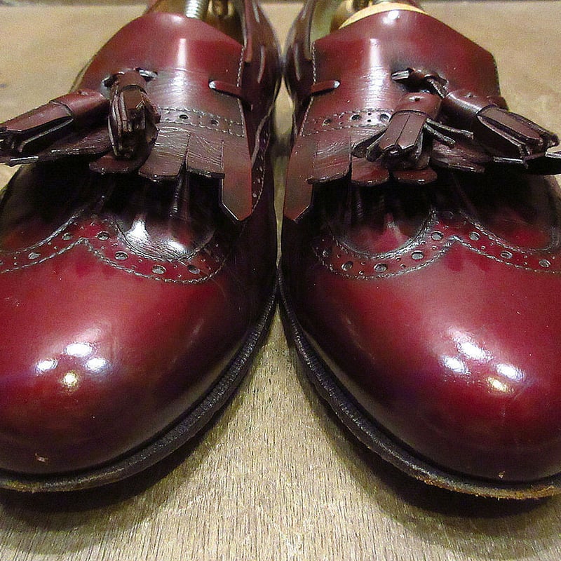 ビンテージ○Salvatore Ferragamoウイングチップキルトタッセル