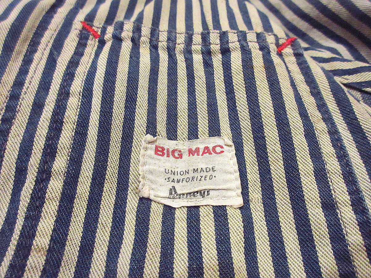 BIG MAC ストライプ オーバーオール ヘリンボーン ヴィンテージ 60s BIG MAC ストライプ オーバーオール ヘリンボーン ヴィンテージ 60s