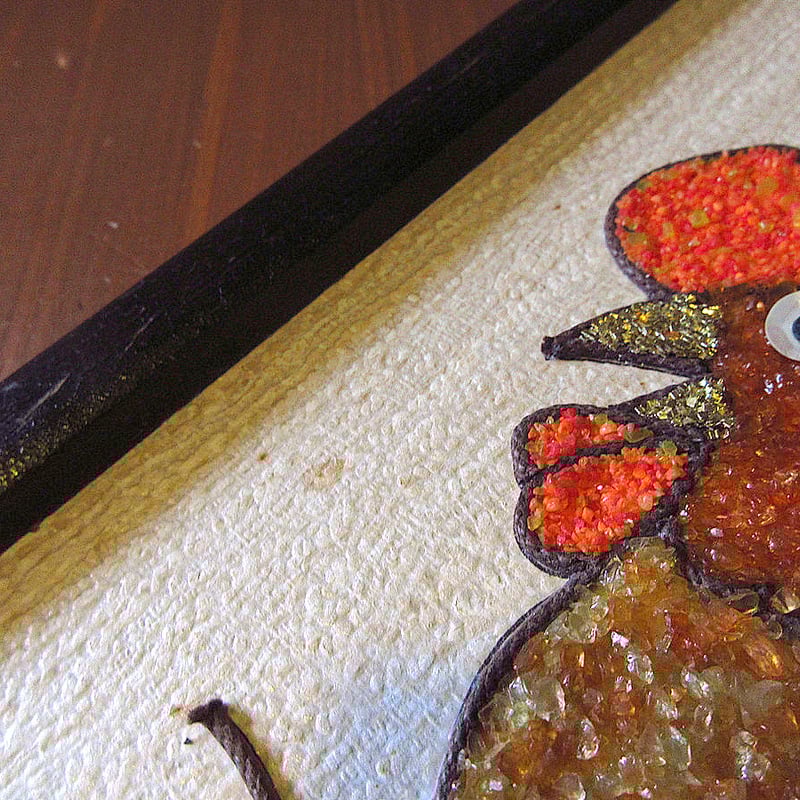 ビンテージ-70's○チキンサンドアート壁掛け○250524k2-sign