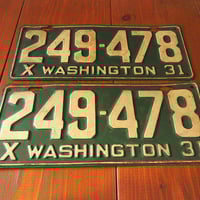 ビンテージ30’s●WASHINGTONナンバープレート2点セット●230916k1-otclct 1930s車ガレージサインインテリアディスプレイ雑貨