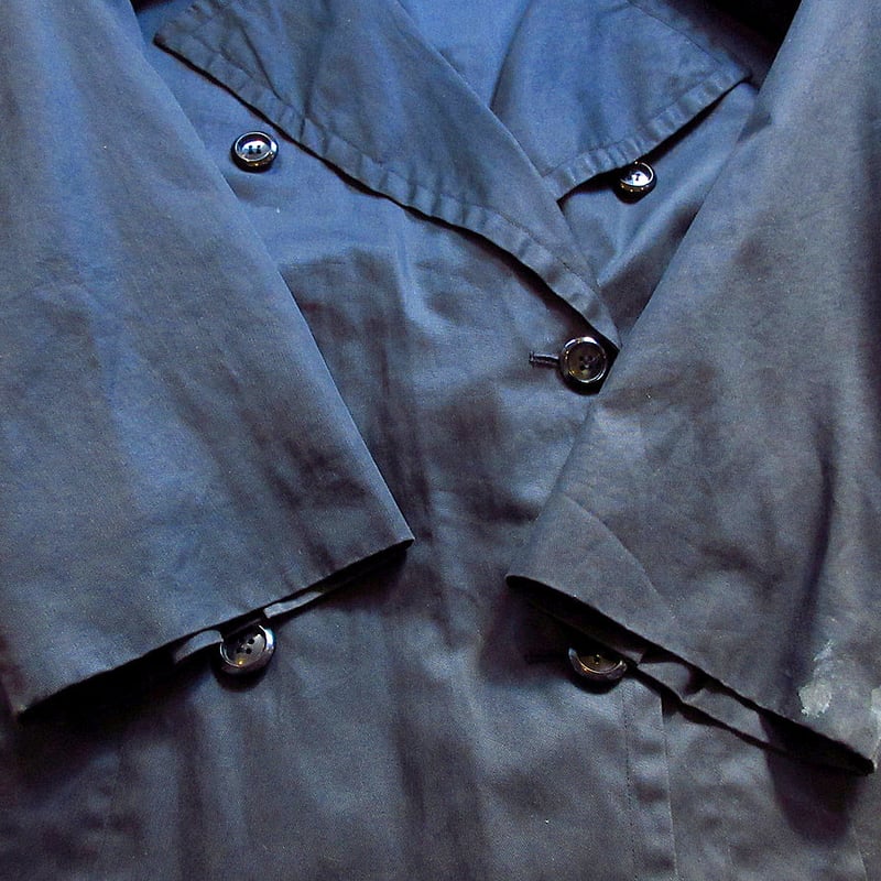ビンテージ70's○SAINT LAURENTレディーストレンチコート黒size ビンテージ70's○SAINT LAURENTレディーストレンチコート黒size