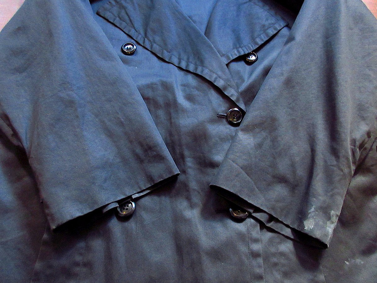 ビンテージ70's○SAINT LAURENTレディーストレンチコート黒size ビンテージ70's○SAINT LAURENTレディーストレンチコート黒size
