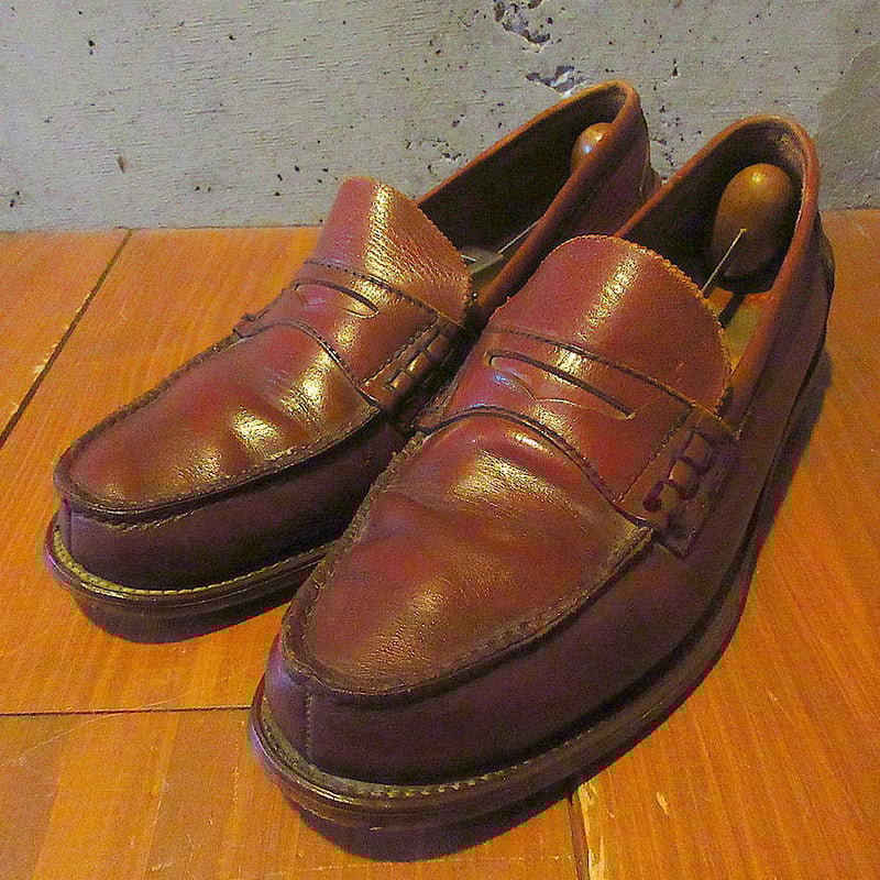 ビンテージ-60's○レザーペニーローファー赤茶○250516j6-m-lf