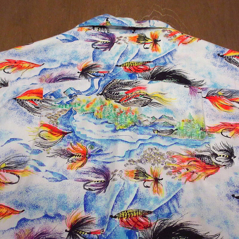 ビンテージ90's○Patagonia Pataloha 毛針柄ハワイアンシャツ M ビンテージ90's○Patagonia Pataloha 毛針柄ハワイアンシャツ M