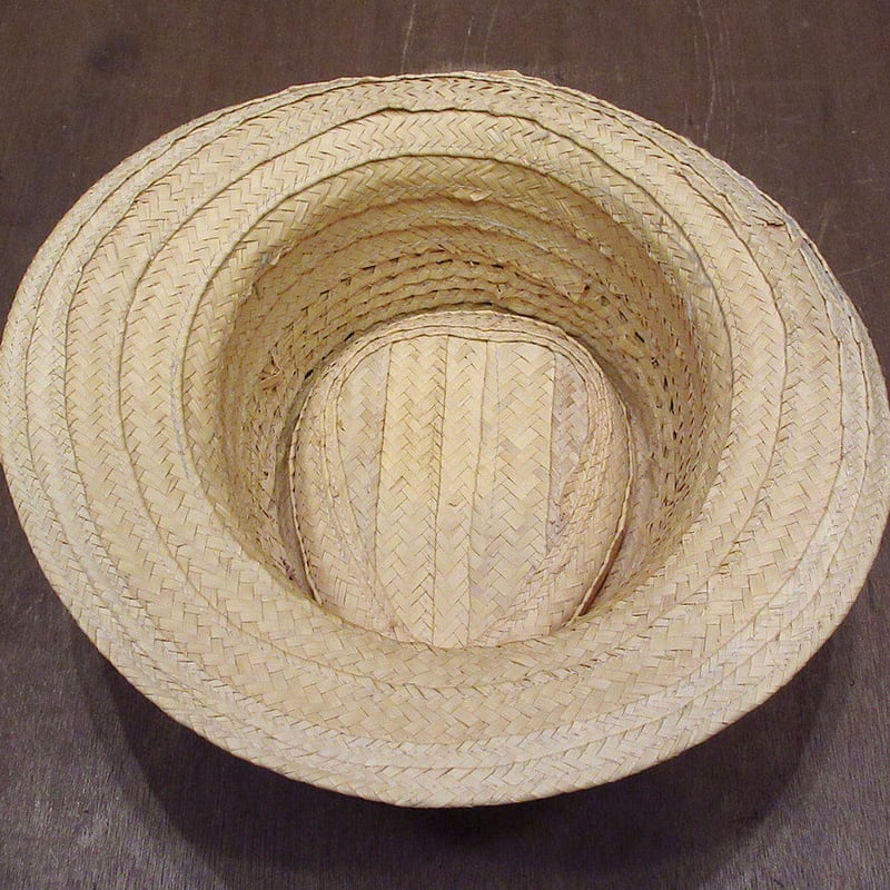 ビンテージ70's○総柄リボンストローハット○210712i1-m-ht-str